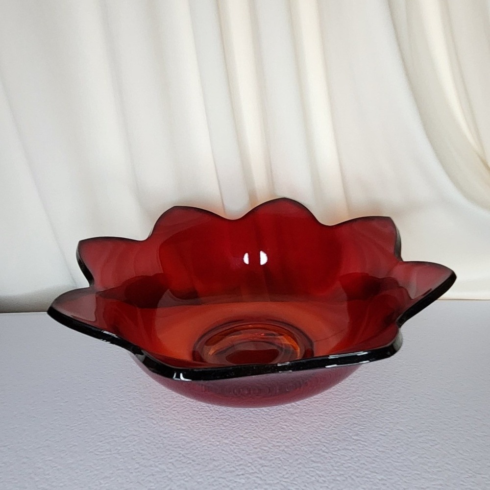 Fenton Amberina Lotus Bowl